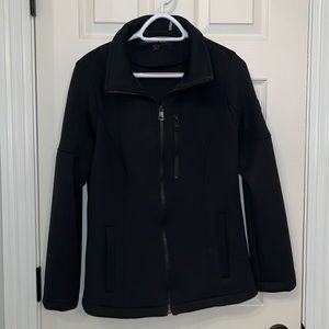Andrew Marc Women's Black Scuba Jacket Sz L Weather Fall Winter‎ MISSING HOOD